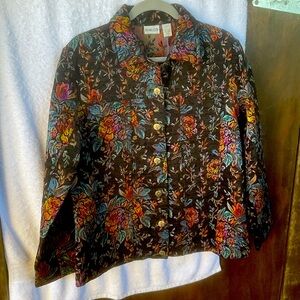 Chico’s Cabbage Rose Jacket Black; NWT; M/8